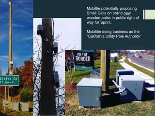 Passive RF Gear below
Antenna. This equipment
was not show in the
initial presentation
Exposed cabling &
combiners not
supported by Planning
Required redesigns to
find compatible shrouding
 