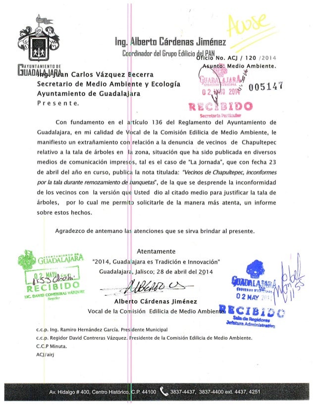 Oficio de Extrañamiento