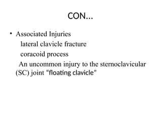AC JOINT injury and management of principle | PPTX
