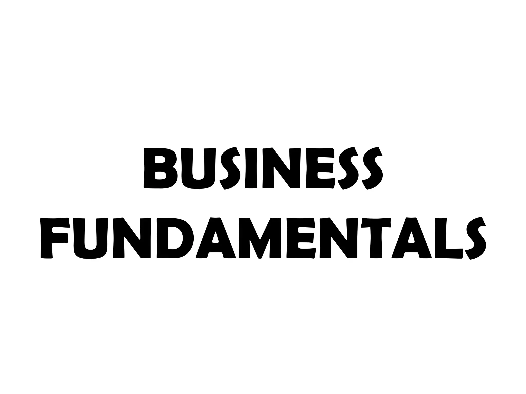 BUSINESS
FUNDAMENTALS
 