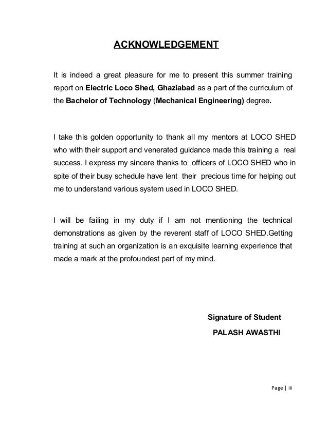 Acknowledgement Sample For Work Immersion