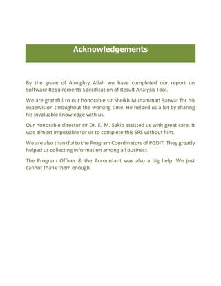 Acknowledgement in report example of 5 Examples