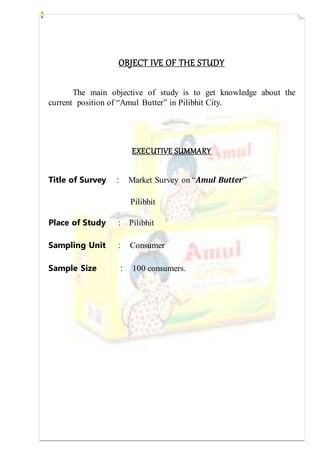 AMUL BUTTER PROJECT FILE | DOCX