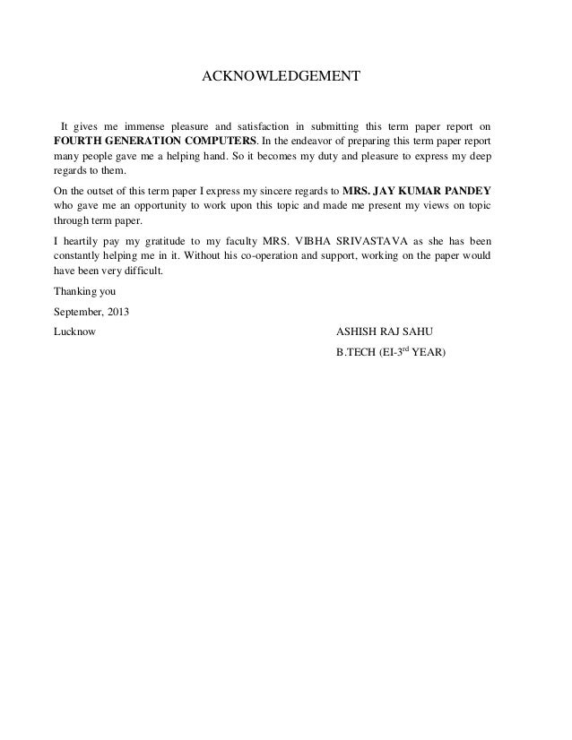 Research Acknowledgement Sample – Thesis Notes acknowledgments example research paper