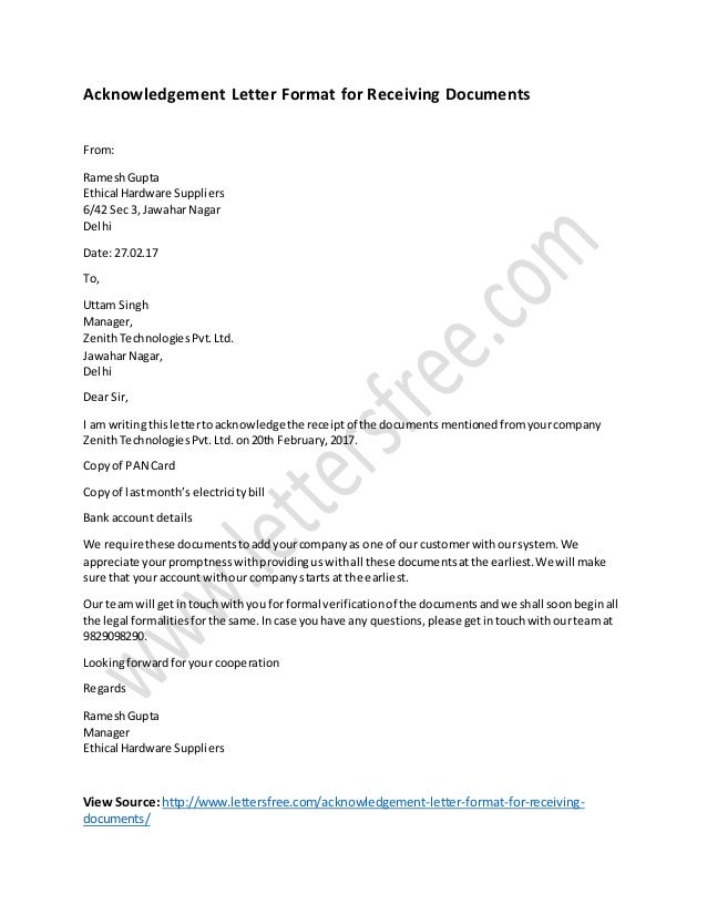 Acknowledgement Letter For Receiving Documents from image.slidesharecdn.com