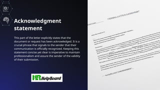 Acknowledgement Letter Sample, Acknowledgement Letter Example | PPTX