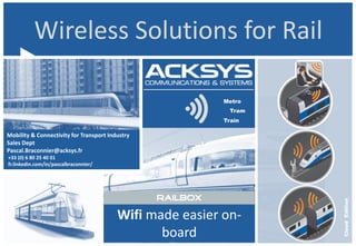 Acksys Transportation High Speed Train to Ground EN50155 connectivity | PDF