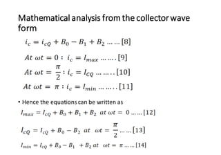 Mathematical analysis fromthe collectorwave
form
• Hence the equations can be written as
 