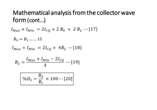 Mathematical analysis fromthe collectorwave
form(cont…)
 