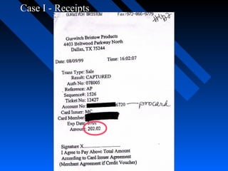 Case I - ReceiptsCase I - Receipts
 