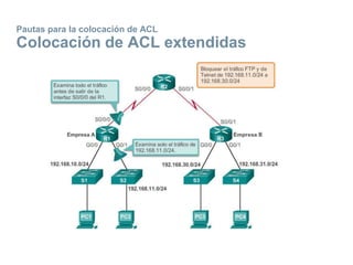 Pautas para la colocación de ACL
Colocación de ACL extendidas
 