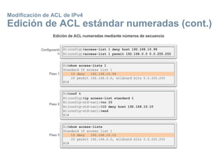 Modificación de ACL de IPv4
Edición de ACL estándar numeradas (cont.)
 