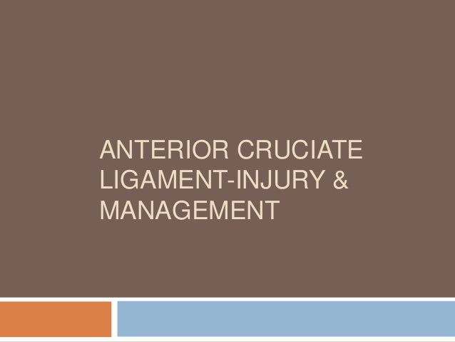 an introduction to anterior crutiate ligament injuries Learn about injuries to the anterior cruciate ligament (acl), which is one of four knee ligaments that connect the upper leg bone (femur) with the lower leg bone (tibia. an introduction to anterior crutiate ligament injuries Learn about injuries to the anterior cruciate ligament (acl), which is one of four knee ligaments that connect the upper leg bone (femur) with the lower leg bone (tibia.