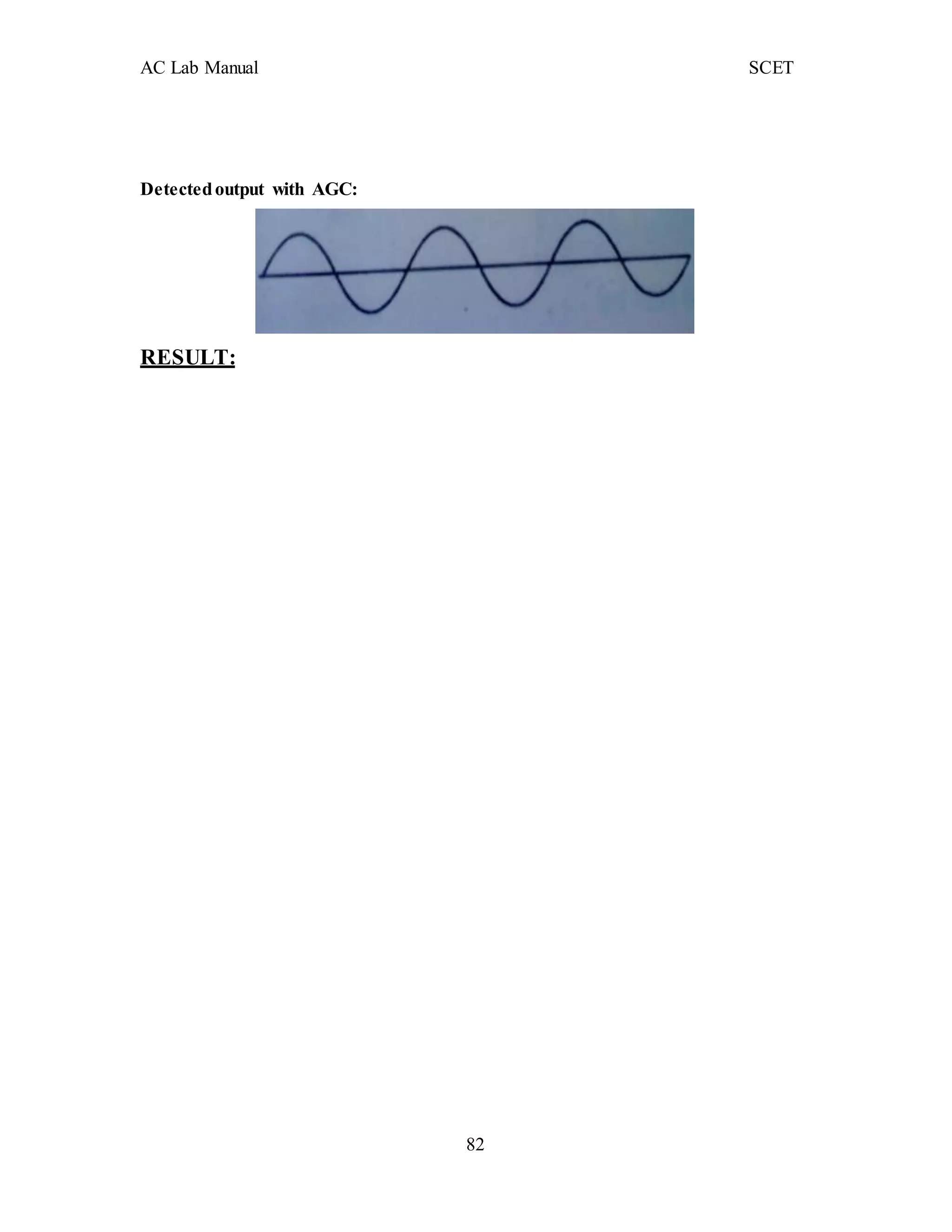 AC Lab Manual SCET
Detectedoutput with AGC:
RESULT:
82
 