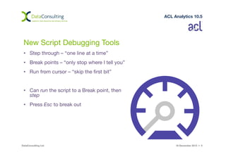 Acl Analytics10.5 New Features | PDF