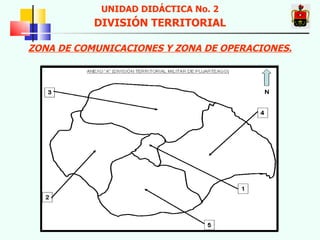 ZONA DE COMUNICACIONES Y ZONA DE OPERACIONES. UNIDAD DIDÁCTICA No. 2 DIVISIÓN TERRITORIAL 