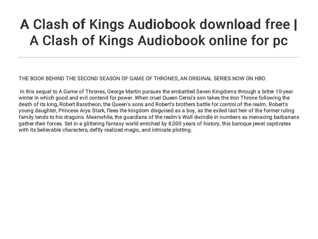 the clash of kings audiobook the clash of kings audiobook