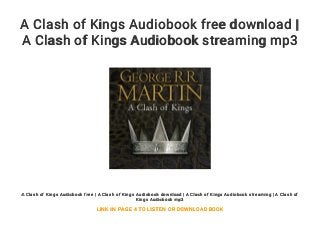 a clash of kings audiobook mp3 download a clash of kings audiobook mp3 download