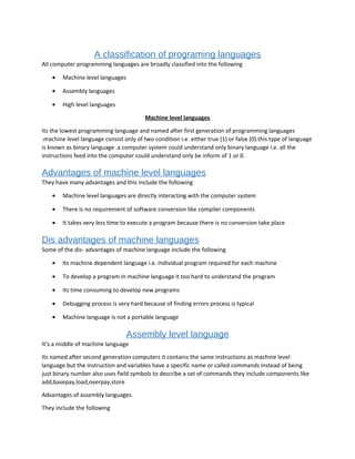 A classification of programing languages | PDF image.