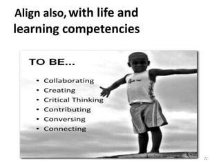 Align also, with life and 
learning competencies 
22 
 