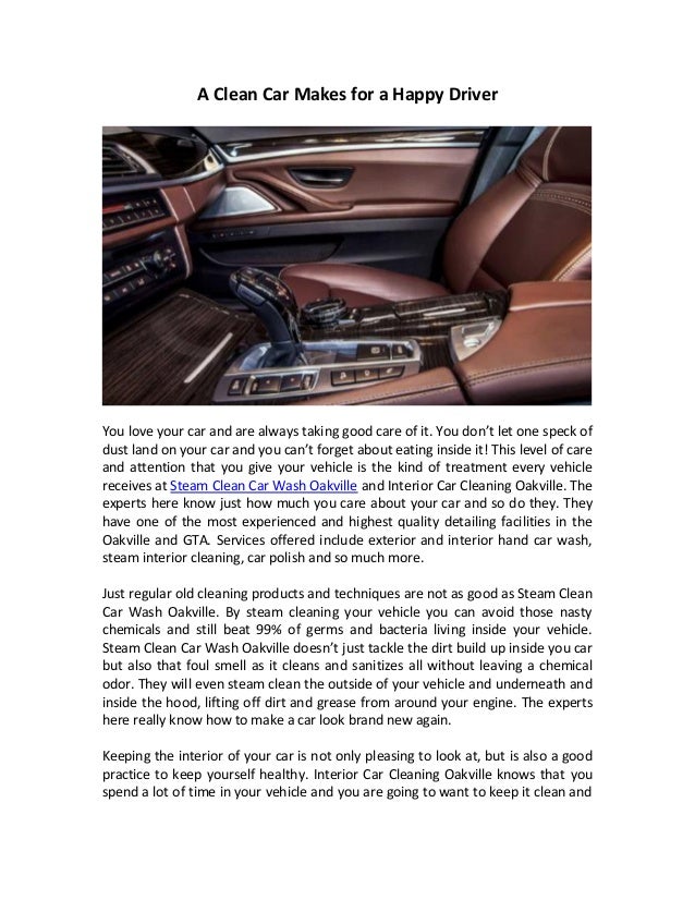 A Clean Car Makes For A Happy Driver
