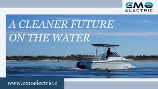 A CLEANER FUTURE
ON THE WATER
www.emoelectric.c
 
