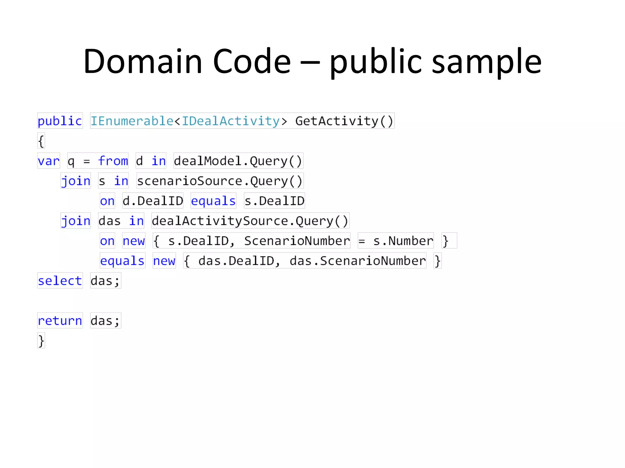 Domain Code – public sample
 