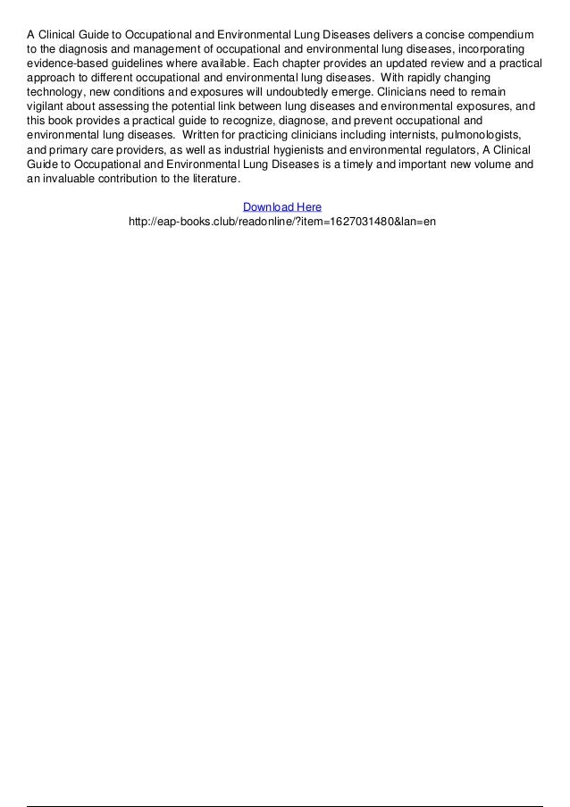 A Clinical Guide To Occupational And Environmental Lung - 