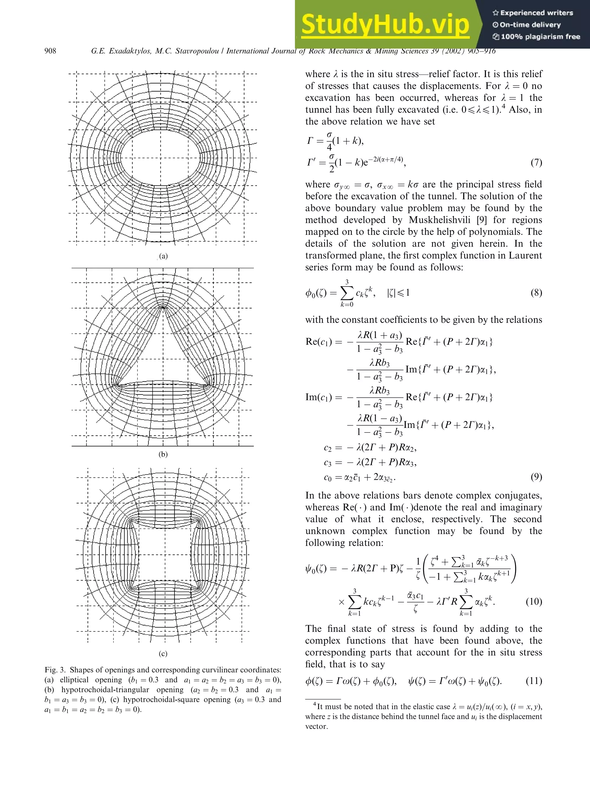 A Closed-Form Elastic Solution For Stresses And Displacements Around ...