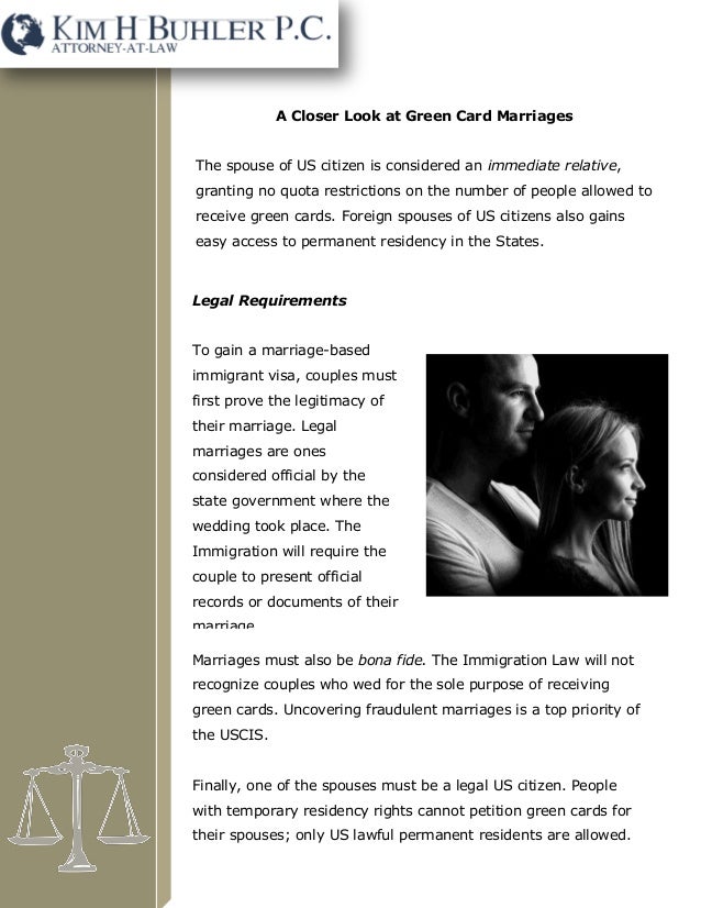 A closer look at green card marriages