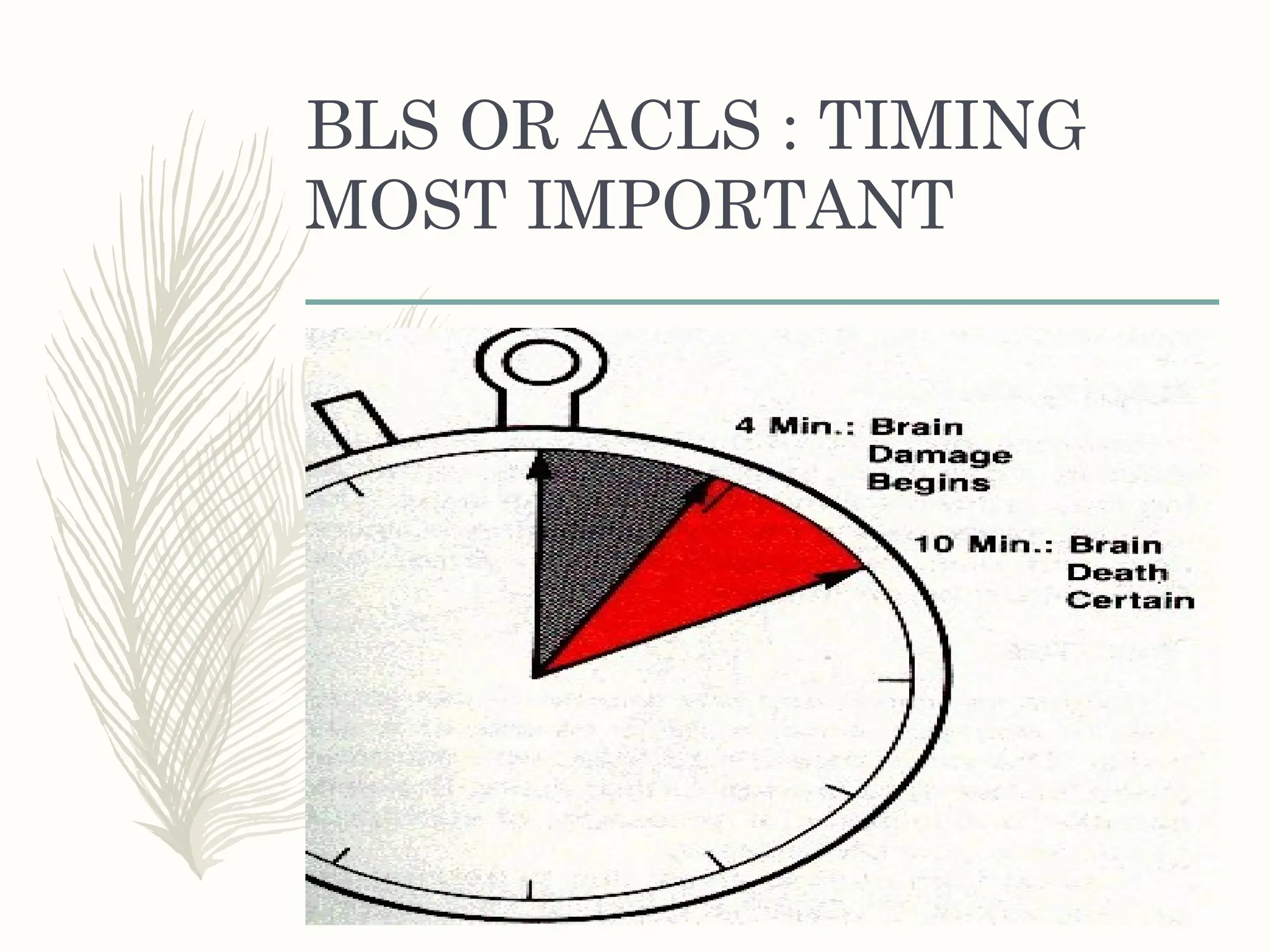BLS OR ACLS : TIMING
MOST IMPORTANT
 