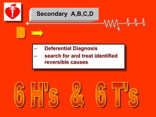 Secondary A,B,C,D




–   Deferential Diagnosis
–   search for and treat identified
    reversible causes
 