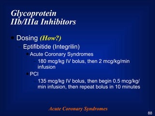 Acute Coronary Syndromes Pharmacology | PPT