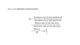 emf equation of alternator, pitch factor & coil span factor | PPTX