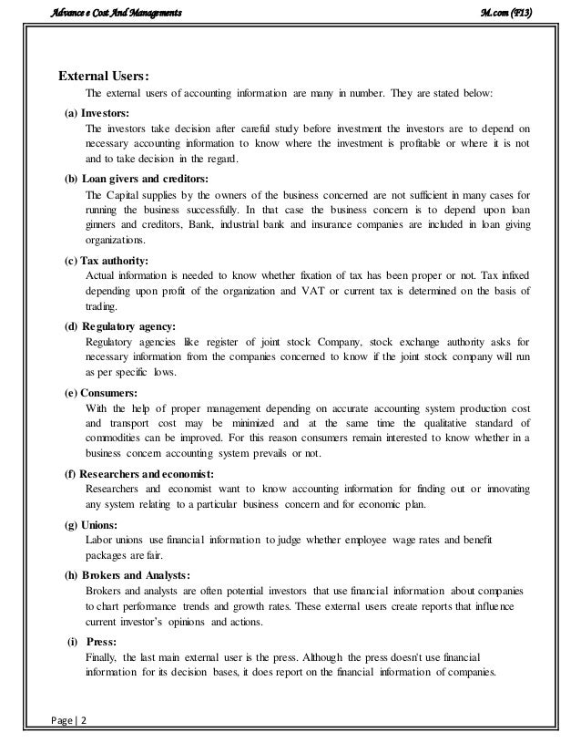 Financial management accounting 503 final assignment