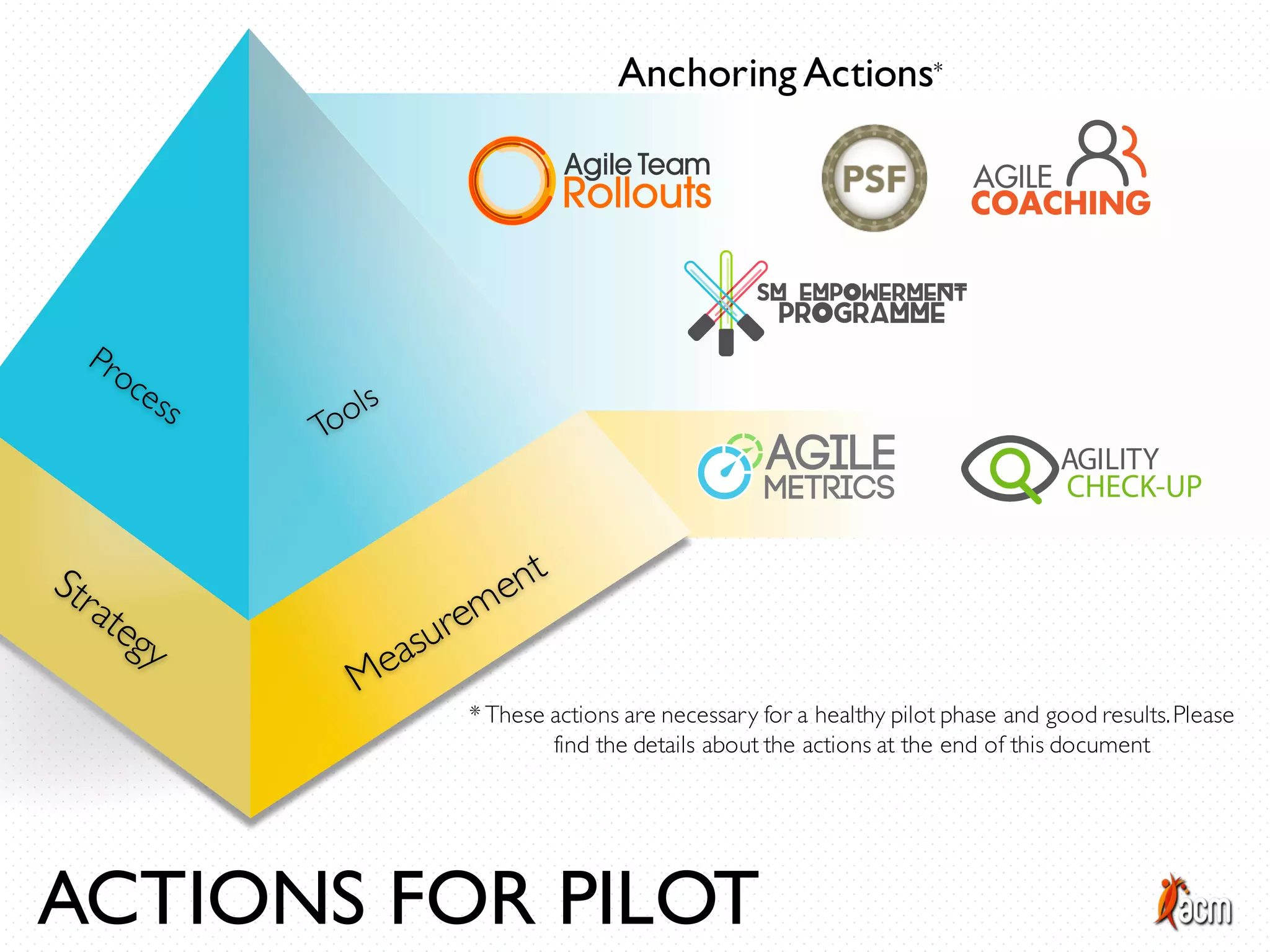 ACTIONS FOR PILOT
Anchoring Actions*
* These actions are necessary for a healthy pilot phase and good results.Please
find the details about the actions at the end of this document
 
