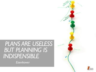 PLANS ARE USELESS
INDISPENSIBLE
BUT PLANNING IS
Eisenhower
 