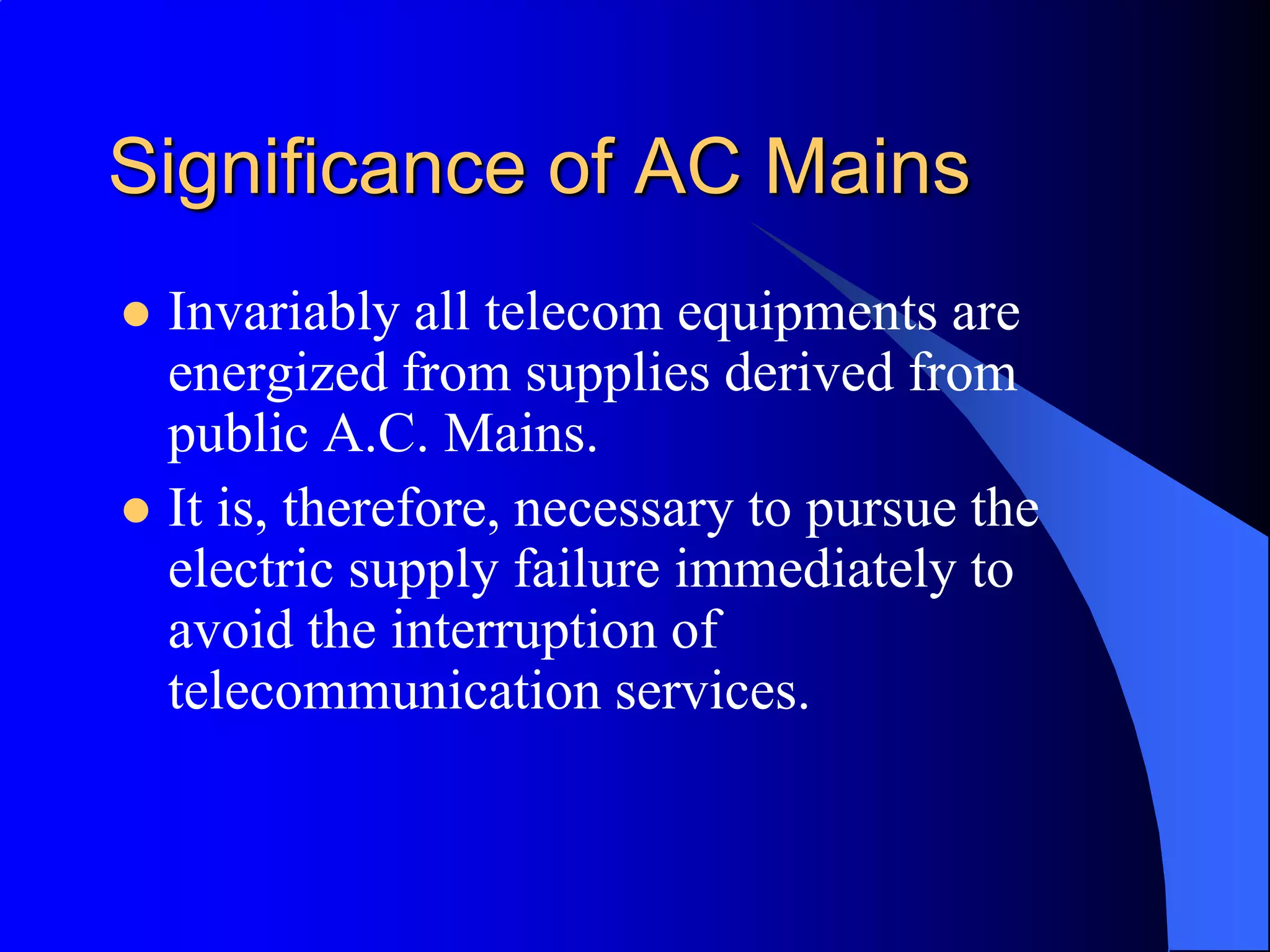 AC Mains Supply Failure PPT
