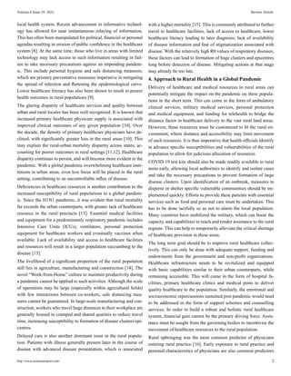 Rural Healthcare in Light of a Multinational Pandemic: A Global ...