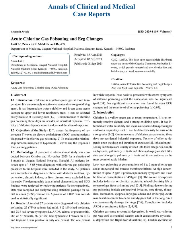 ACUTE CHLORINE GAS POISONING AND ECG CHANGES PDF