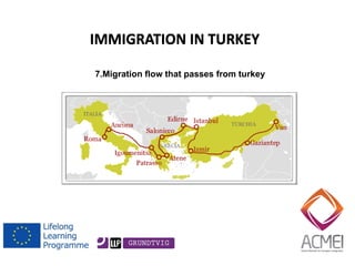 IMMIGRATION IN TURKEY 
7.Migration flow that passes from turkey  