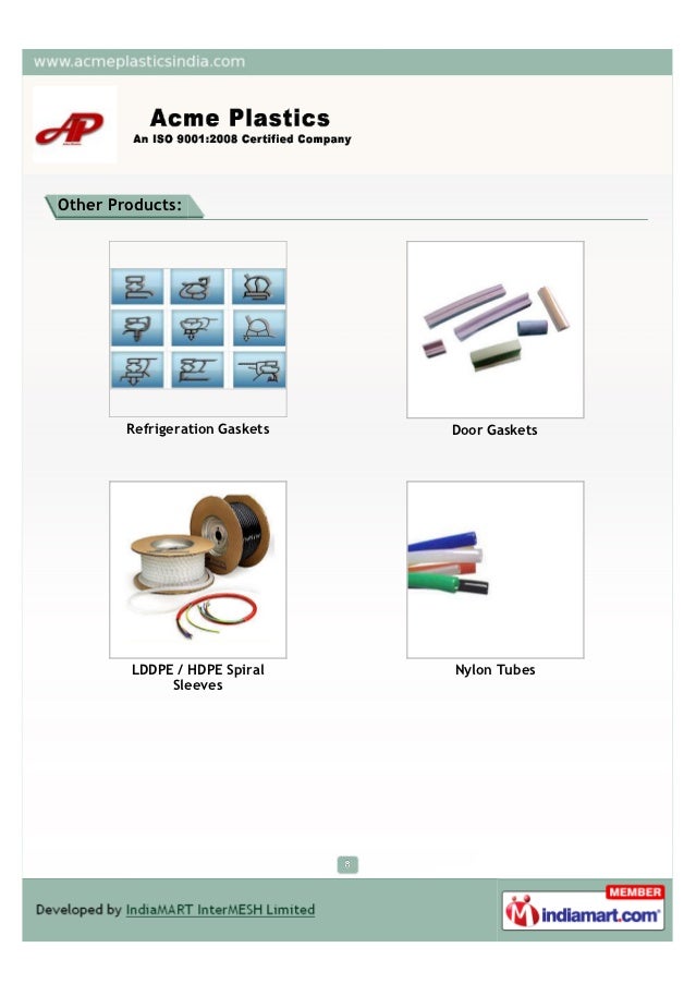 Acme Plastics India, Faridabad, Plastic & Rubber Molded Products