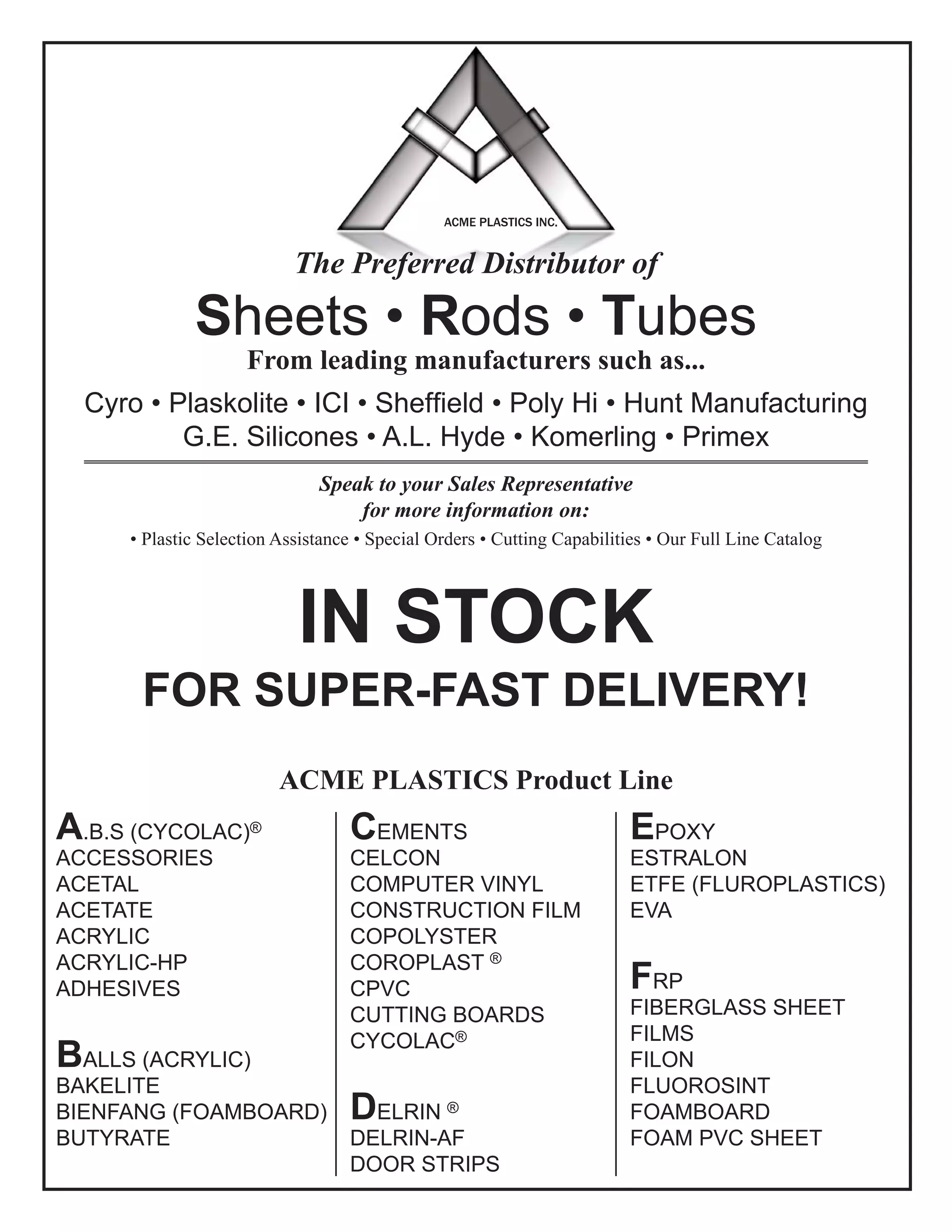 Acme Plastics Line Card PDF
