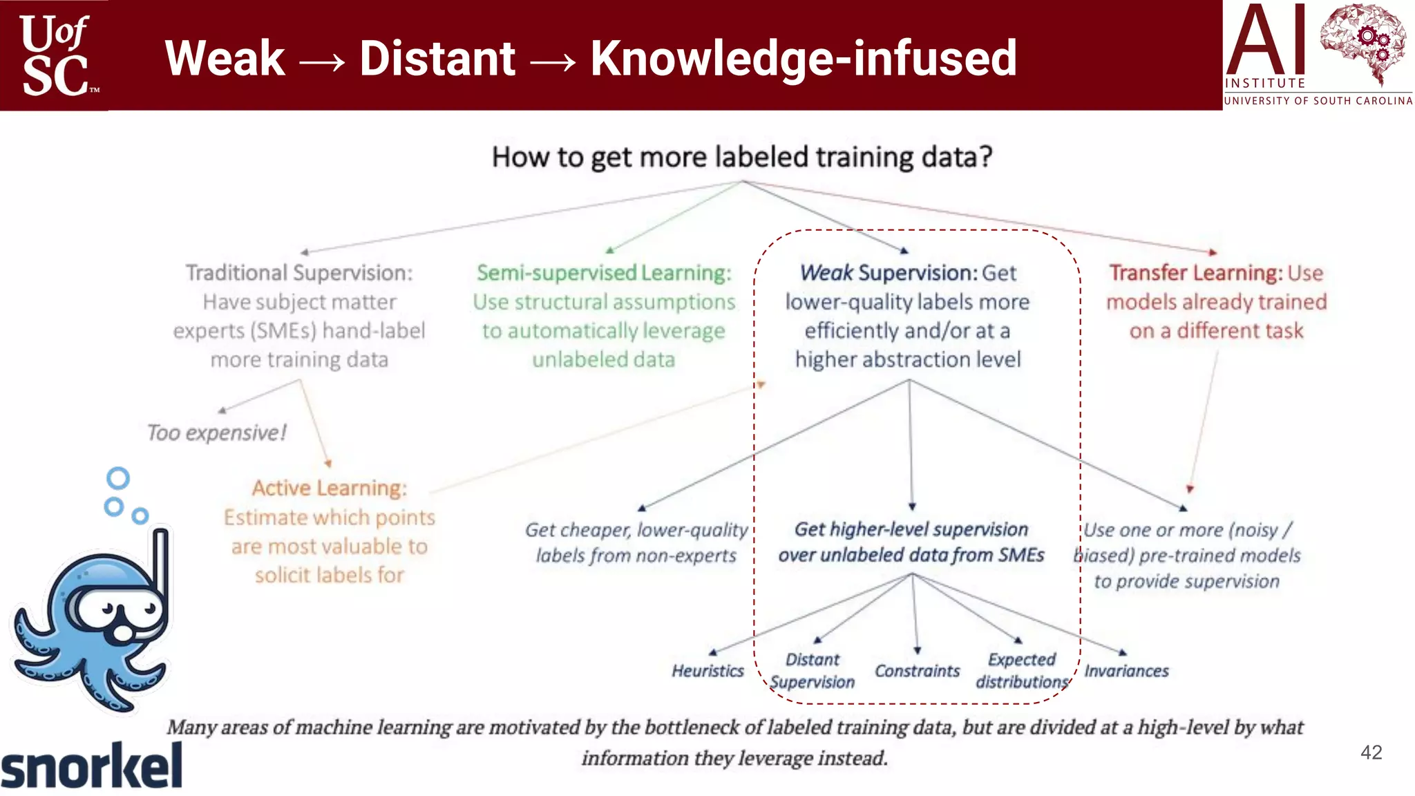 42
Weak → Distant → Knowledge-infused
 