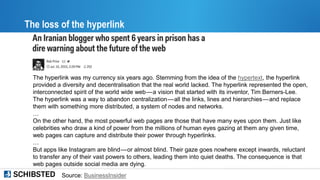 The loss of the hyperlink
The hyperlink was my currency six years ago. Stemming from the idea of the hypertext, the hyperl...