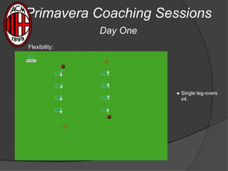 Primavera Coaching Sessions
Day One
● Single leg-overs
x4.
Flexibility:
 
