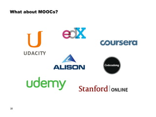 20
What about MOOCs?
 