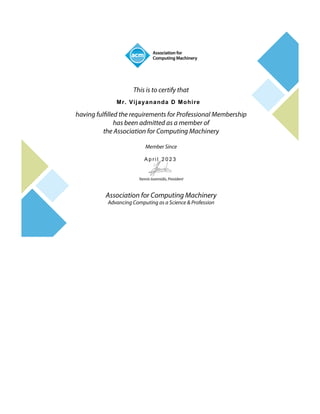 ACM Member Certificate