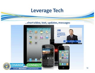 18
Leverage	Tech
…short	video,	text,	updates,	messages	
 