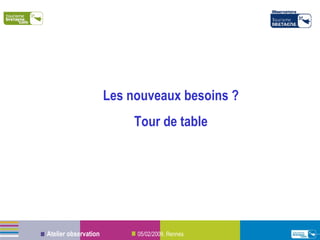 Les nouveaux besoins ? Tour de table 